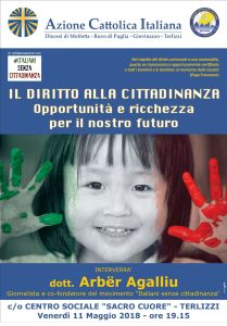 Il diritto alla cittadinanza: opportunità e ricchezza per il nostro futuro @ Centro Sociale Sacro Cuore - Terlizzi | Terlizzi | Puglia | Italia